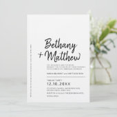 Invitation Mariage de script mono minimaliste (Debout devant)