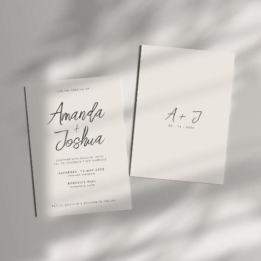 Invitation Mariage de script neutre moderne