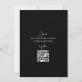 Invitation Mariage de script noir blanc moderne (Dos)