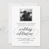 Invitation Mariage de script noir et blanc (Devant)