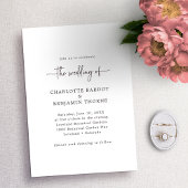 Invitation Mariage de script noir et blanc