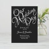 Invitation Mariage de script noir et blanc (Debout devant)