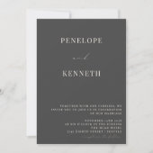 Invitation Mariage de script noir et blanc classique (Devant)