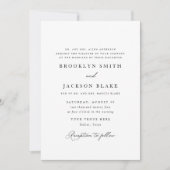 Invitation Mariage de script noir et blanc élégant (Devant)