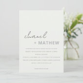 Invitation Mariage de script noir et blanc minimaliste modern (Debout devant)