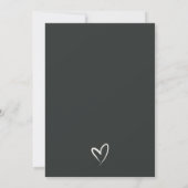 Invitation Mariage de script noir et blanc minimaliste modern (Dos)