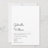 Invitation Mariage de script noir et blanc simple (Devant)