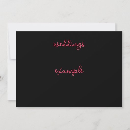 Invitation Mariage de script noir et rose (Devant)