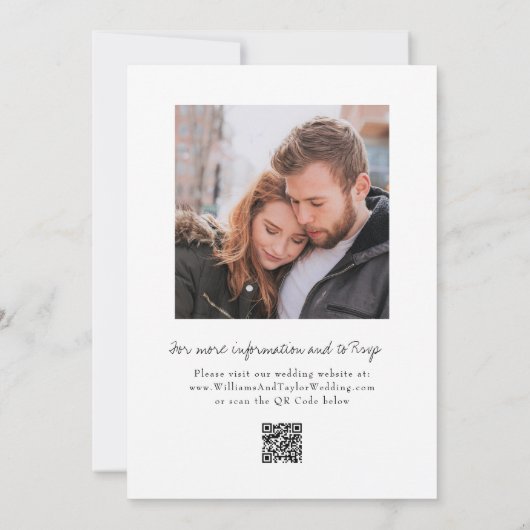 Invitation Mariage de script noir moderne breton avec RSVP (Dos)