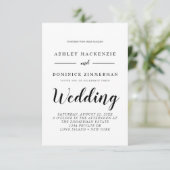 Invitation Mariage de script noir tout en un (Debout devant)