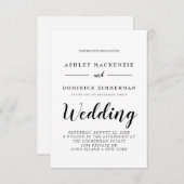 Invitation Mariage de script noir tout en un (Devant / Derrière)