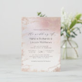 Invitation Mariage de script Ombre Blush Pink Frosted Foil (Debout devant)