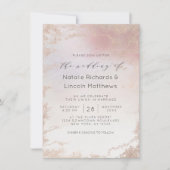 Invitation Mariage de script Ombre Blush Pink Frosted Foil (Devant)