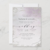 Invitation Mariage de script Ombre Light Purple Silver (Devant)