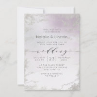 Mariage de script Ombre Light Purple Silver