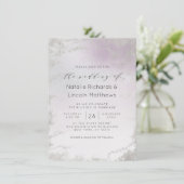 Invitation Mariage de script Ombre Light Purple Silver (Debout devant)