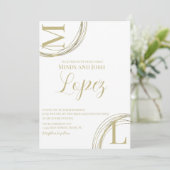 Invitation Mariage de script or Faux Abstrait Rings (Debout devant)