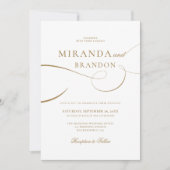 Invitation Mariage de script or simple et élégant (Devant)