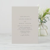 Invitation Mariage de script Pastel Grey (Debout devant)