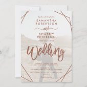 Invitation Mariage de script photo simple avec cadre en bois  (Devant)