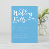 Invitation Mariage de script pour cloches bleu ciel mignonne  (Debout devant)