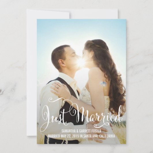 Invitation Mariage de script romantique - Blanc (Devant)