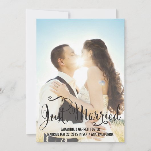 Invitation Mariage de script romantique - Noir (Devant)