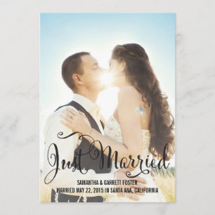 Invitation Mariage de script romantique - Noir