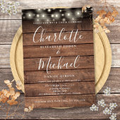 Invitation Mariage de script rustique à cordes de bois