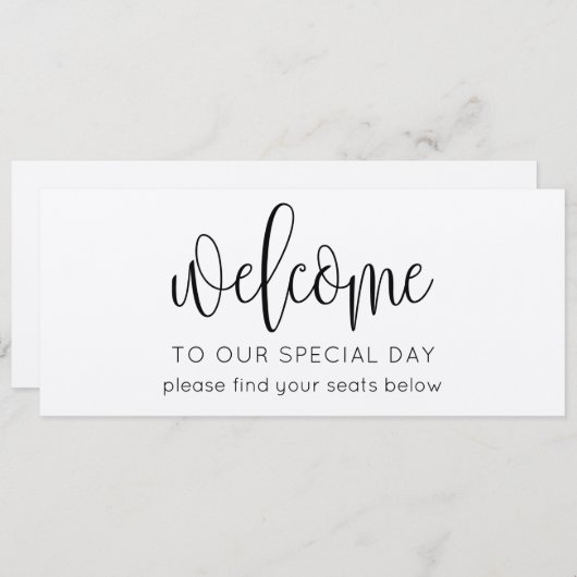 Invitation Mariage de script rustique en-tête de bienvenue (Devant / Derrière)