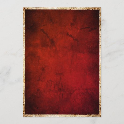 Invitation Mariage de script rustique Gold Red Floral (Dos)