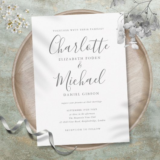Invitation Mariage de script signature simple et élégant