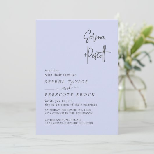 Invitation Mariage de script simple (Debout devant)