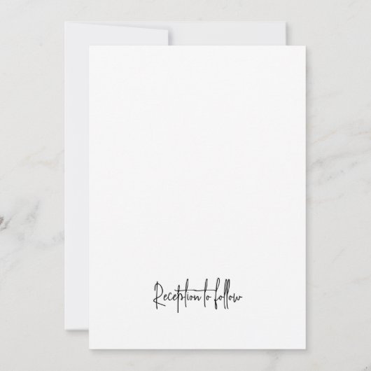 Invitation Mariage de script simple (Dos)