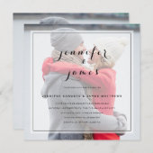 Invitation Mariage de script simple et élégant (Devant / Derrière)