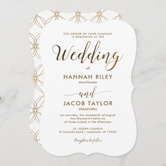 Invitation Mariage de script simple et élégant (Devant / Derrière)