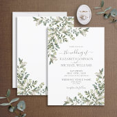 Invitation Mariage de script tendance Eucalyptus Greenery