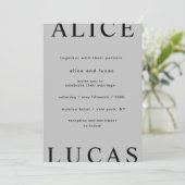 Invitation Mariage de script ultra moderne (Debout devant)