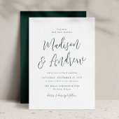 Invitation Mariage de script vert de forêt simple