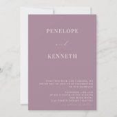 Invitation Mariage de script violet classique élégant Dusty (Devant)