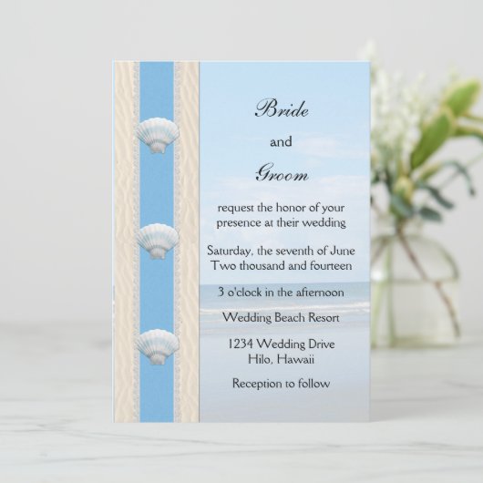 Invitation Mariage de Seashell Beach (Debout devant)