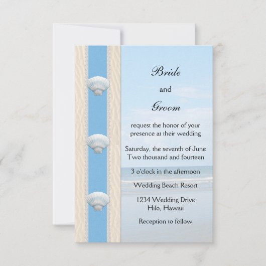 Invitation Mariage de Seashell Beach (Devant)