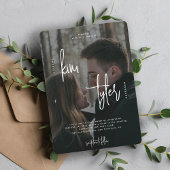 Invitation Mariage de signature du script QR CODE photo moder