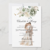 Invitation Mariage de silhouette de mariée et de chambre (Devant)