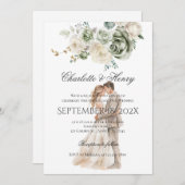 Invitation Mariage de silhouette de mariée et de chambre (Devant / Derrière)