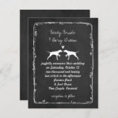 Invitation Mariage de silhouettes de chien pointeur (Devant / Derrière)