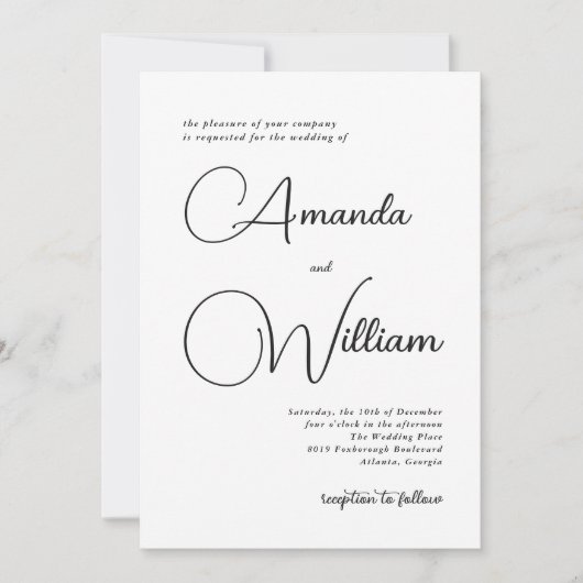 Invitation Mariage de simplicité moderne (Devant)