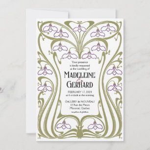 Invitation Mariage de snowdrops Art Nouveau