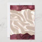 Invitation Mariage de soie ivoire d'agate or de Bourgogne (Dos)