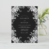 Invitation Mariage de Soirée Orné Noir (Debout devant)